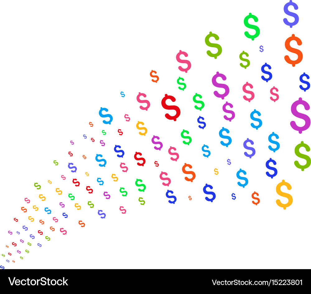 Source stream of dollar vector image