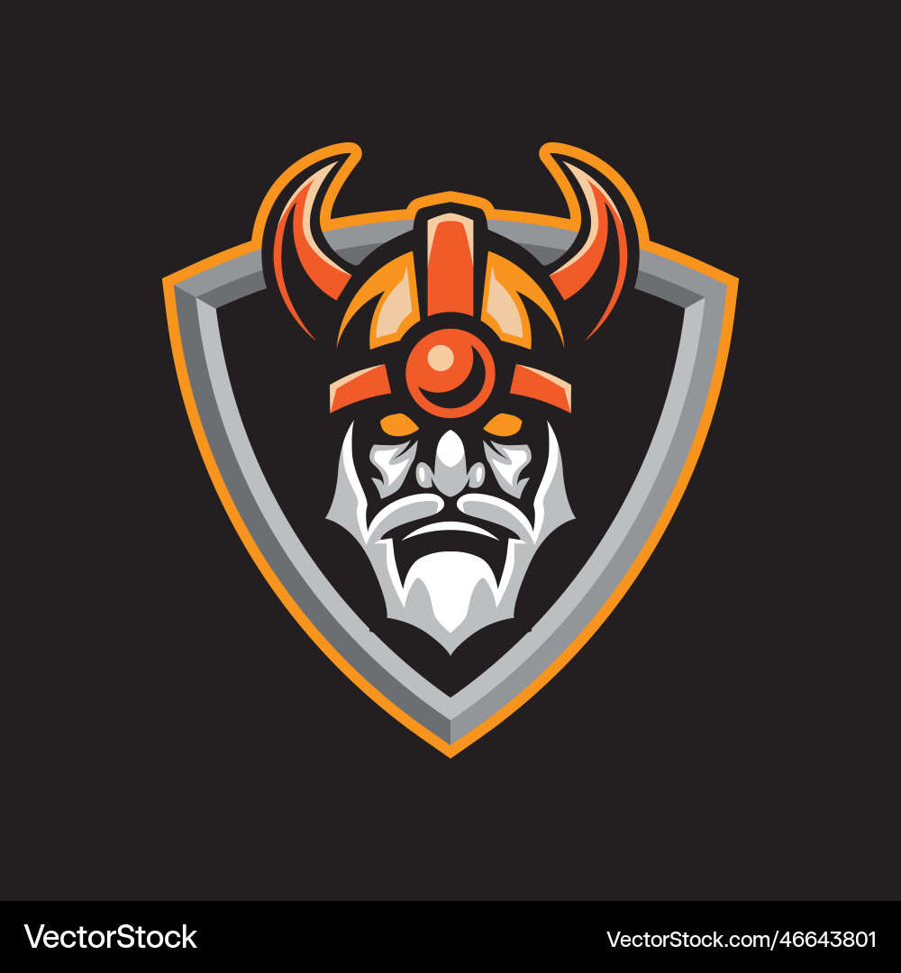 Viking Kopf Maskottchen-Logo Viking Kopf Maskottchen-Logo vektorbild
