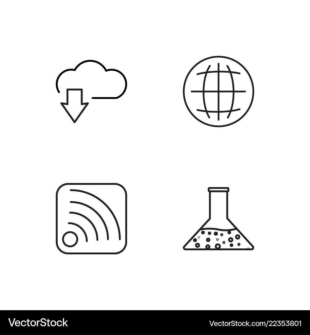Web simple outlined icons set vector image