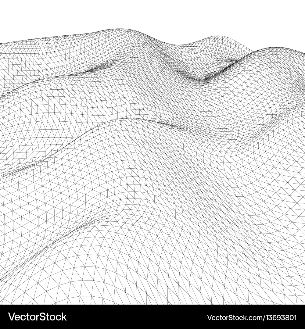 Wireframe Grid Abstract Vector Image