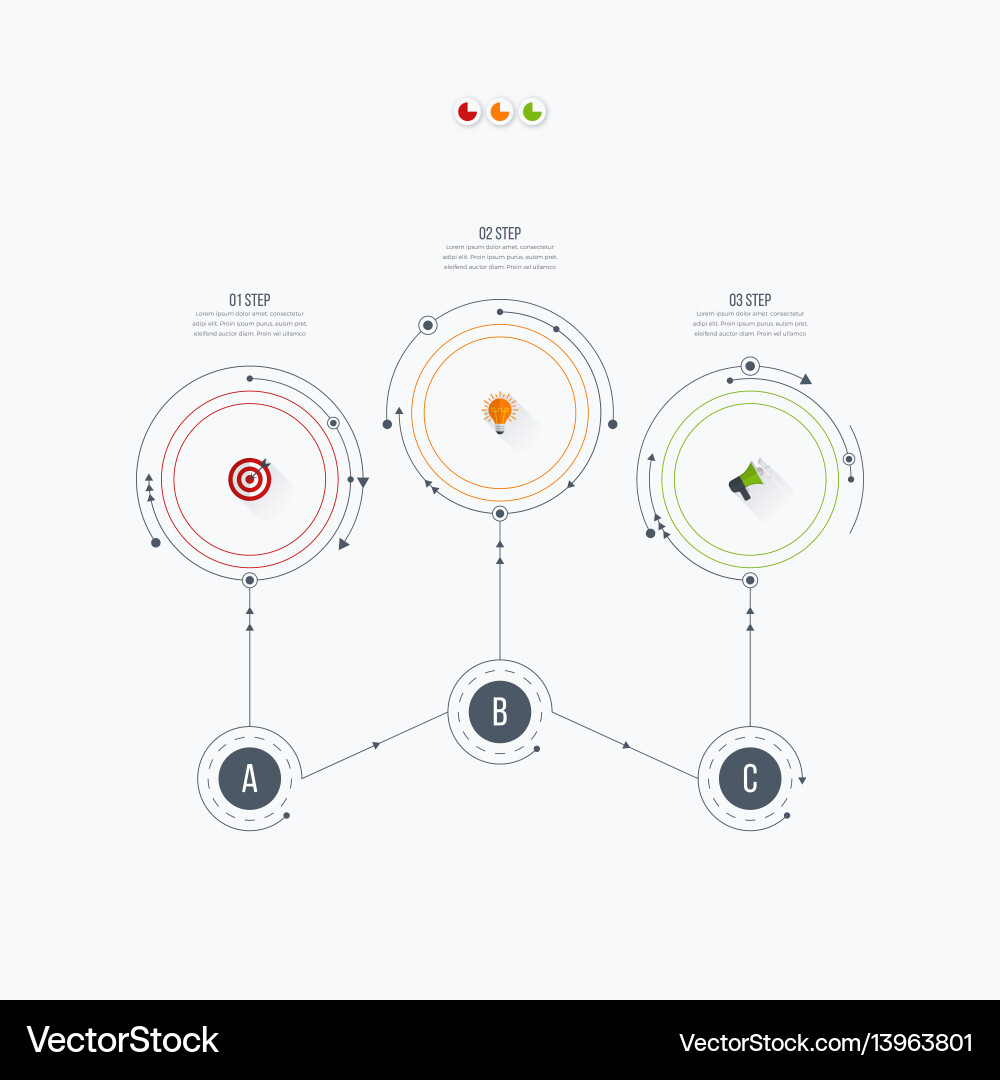 Workflow Diagram Template with Circles vector image
