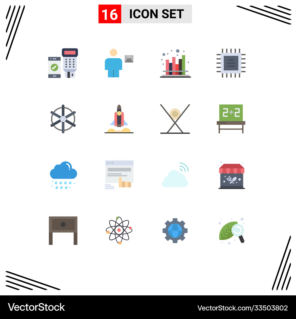 16 universal flat colors set for web and mobile vector image