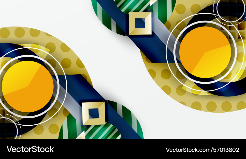 Abstract design features circles squares diagonal vector image