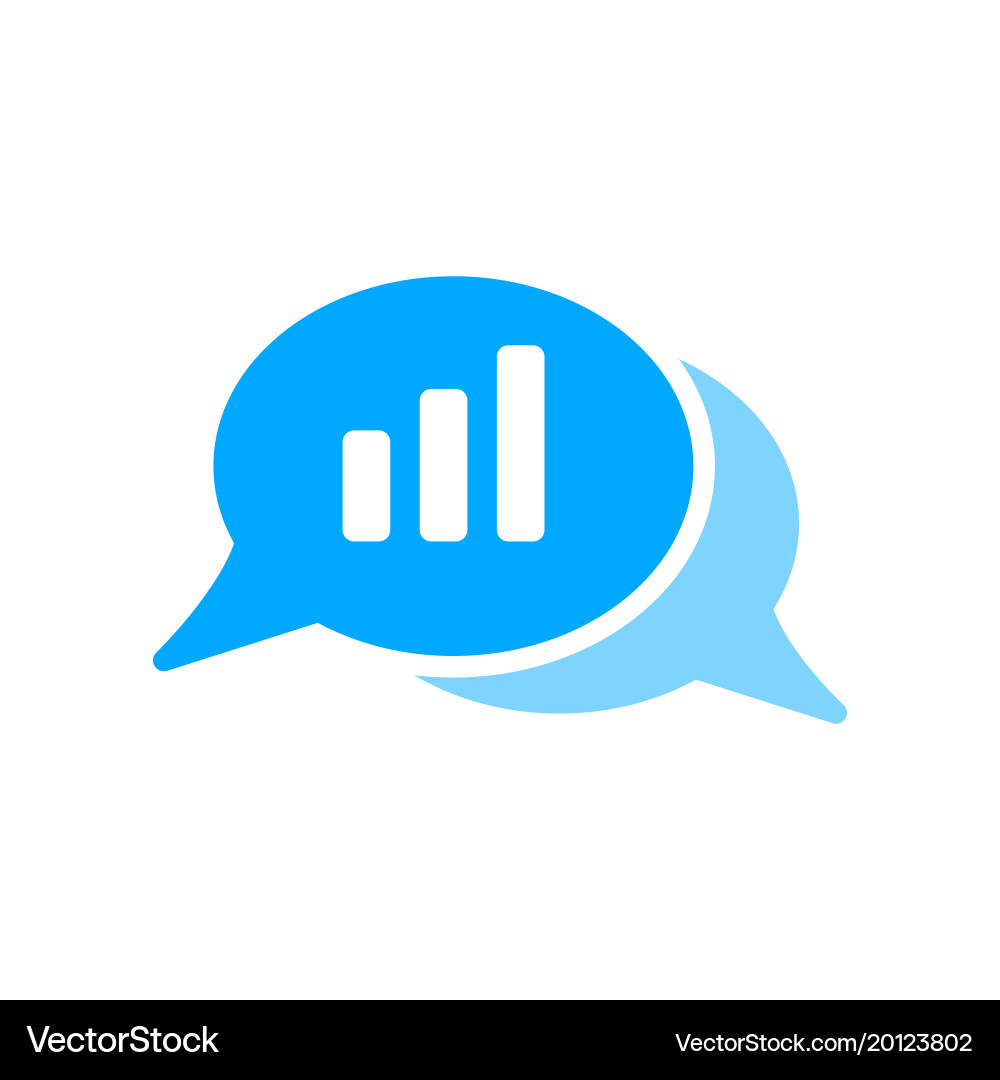 Bubble chat graph message volume icon vector image