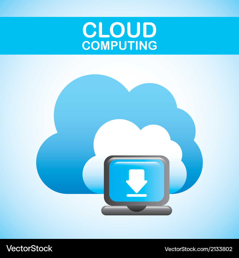 Cloud computing over blue background vector image