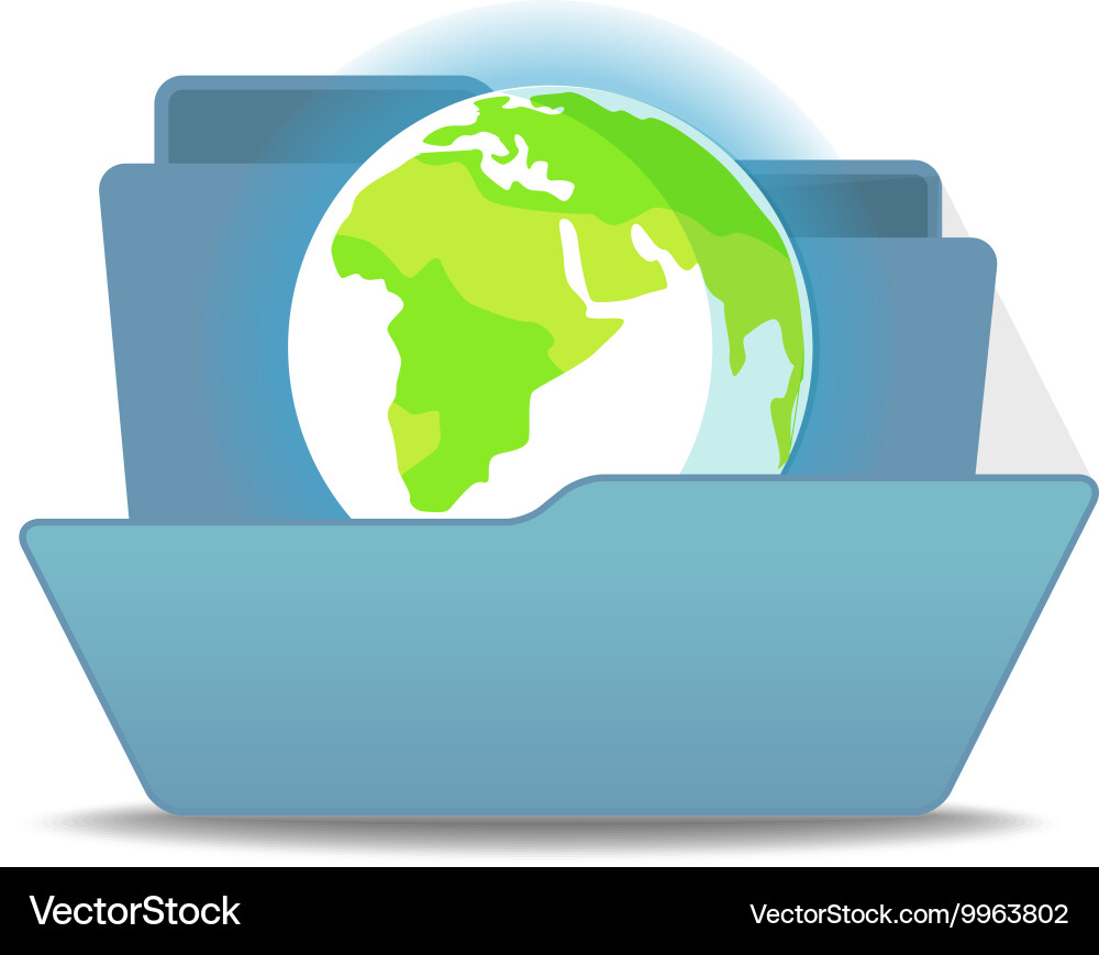 Computer interface folder open isola vector image