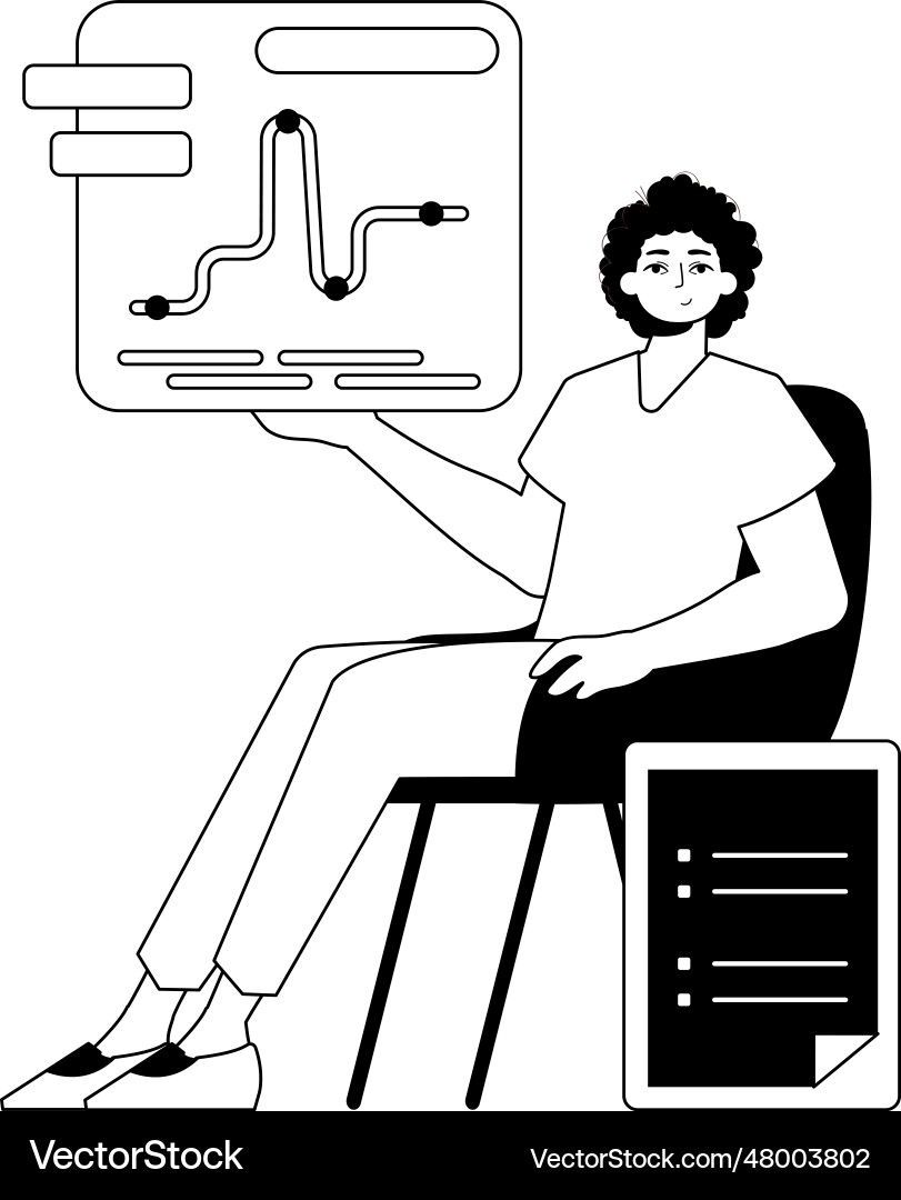 Derision holds a graph of egress with positivist vector image