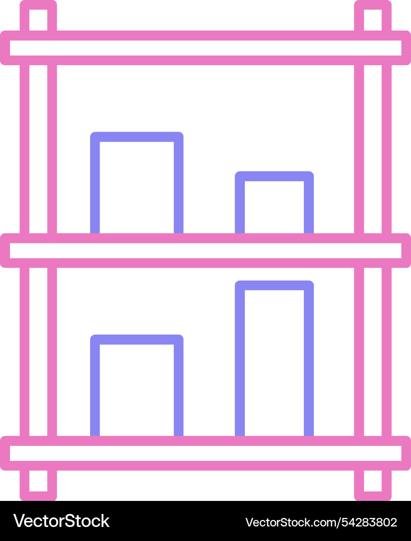 Display case line two colour icon vector image
