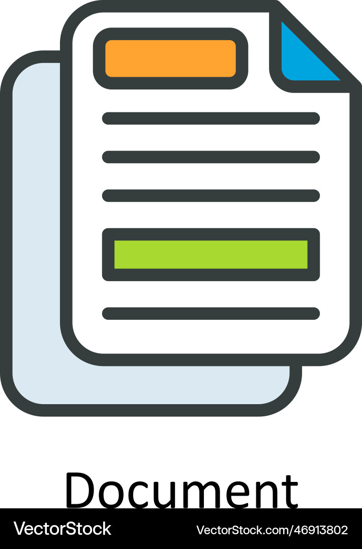 Document fill outline icons simple stock i Vector Image