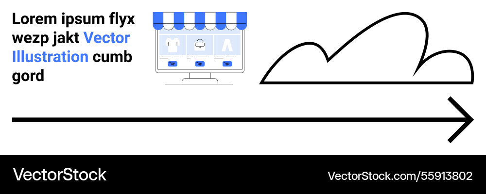 E-commerce website interface with cloud E-commerce website interface with cloud vector image