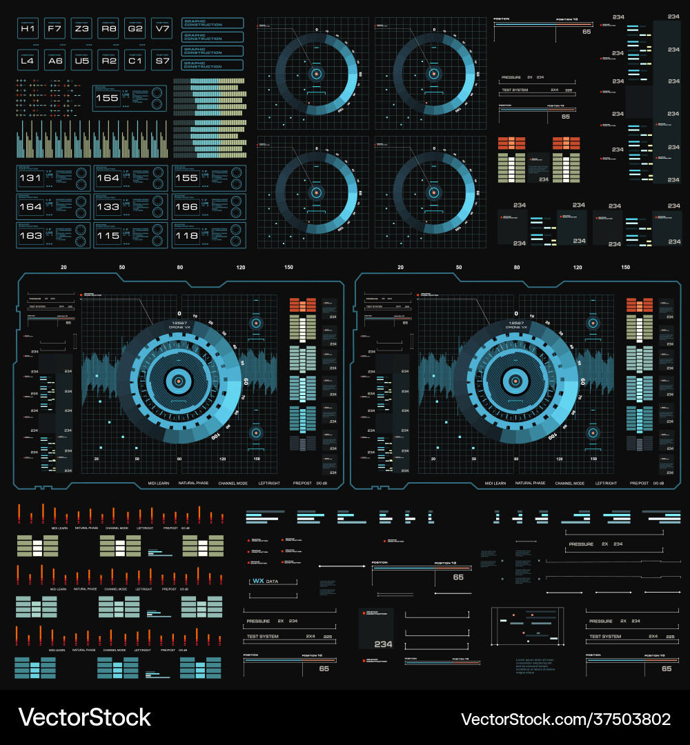 Futuristische blaue virtuelle grafische Touch-Benutzer Futuristische blaue virtuelle grafische Touch-Benutzer vektorbild