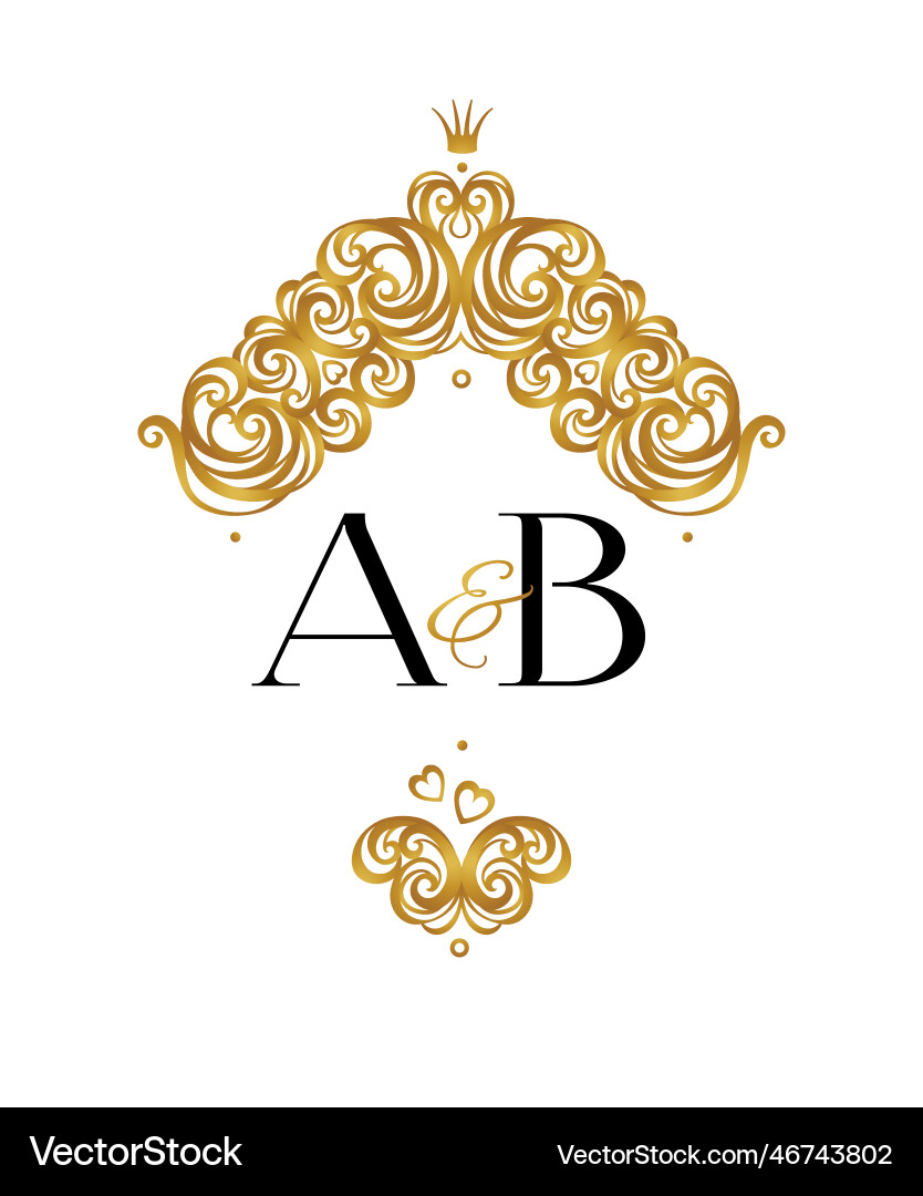 Golden element monogram identity for design Golden element monogram identity for design vector image