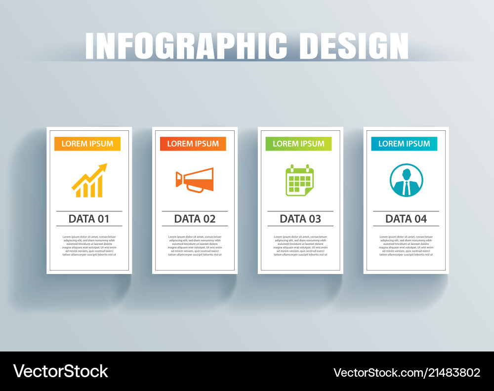 Infographics square paper with 4 data template Infographics square paper with 4 data template vector image