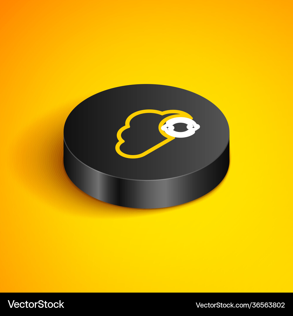 Isometric line cloud sync refresh icon isolated Isometric line cloud sync refresh icon isolated vector image