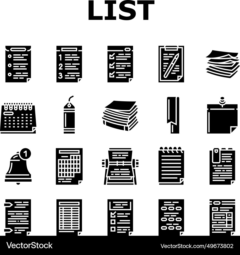 List check document tick icons set List check document tick icons set vector image
