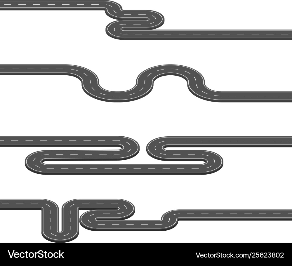 Many road map with pointer vector image