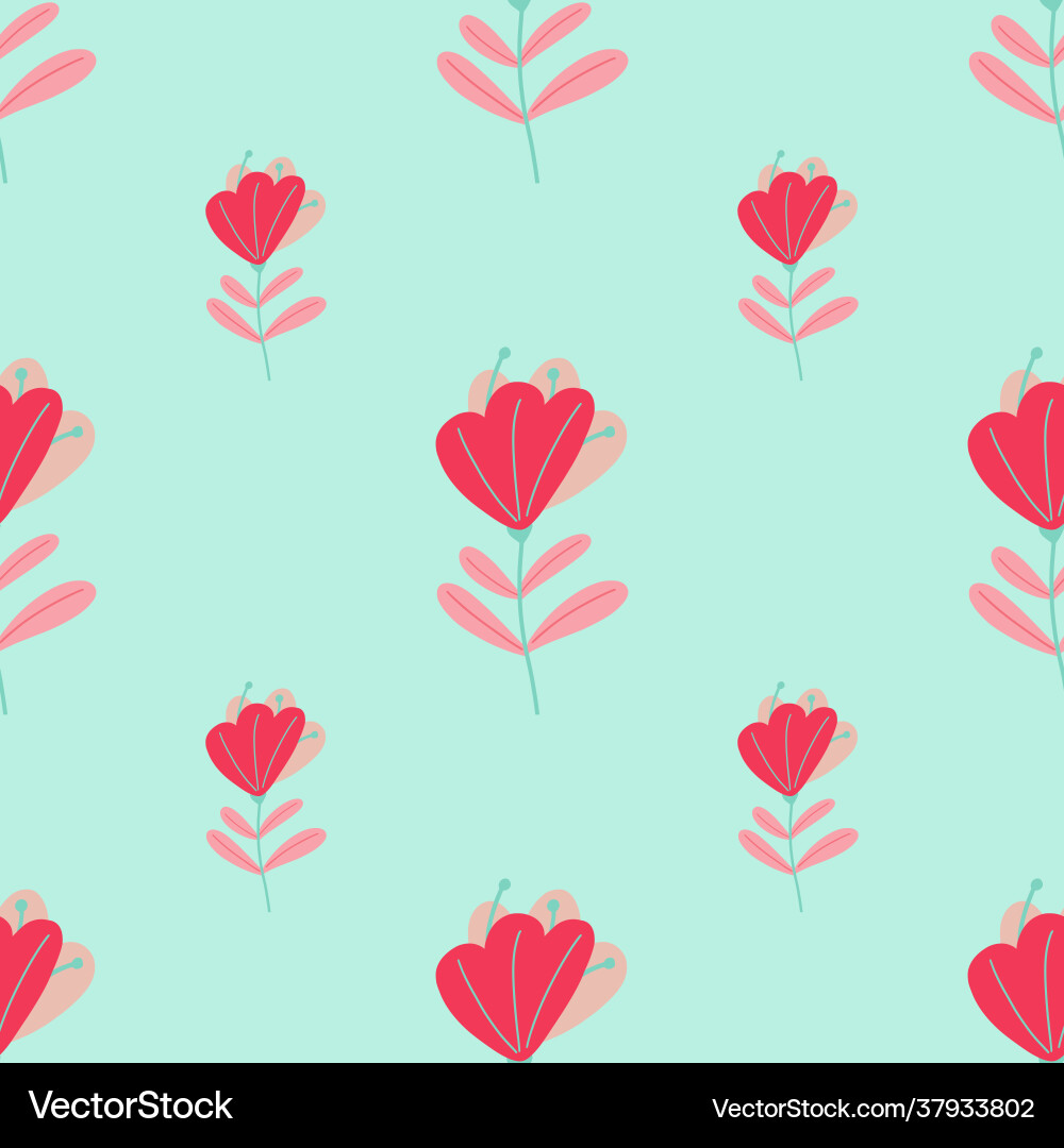 Minimalistic style seamless pattern with pink Minimalistic style seamless pattern with pink vector image