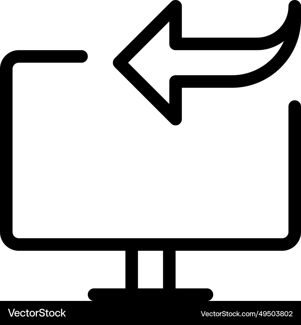 Monitor responds to inputs or user commands vector image