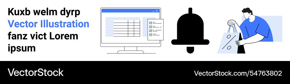 Online shopping notifications computer usage Vector Image