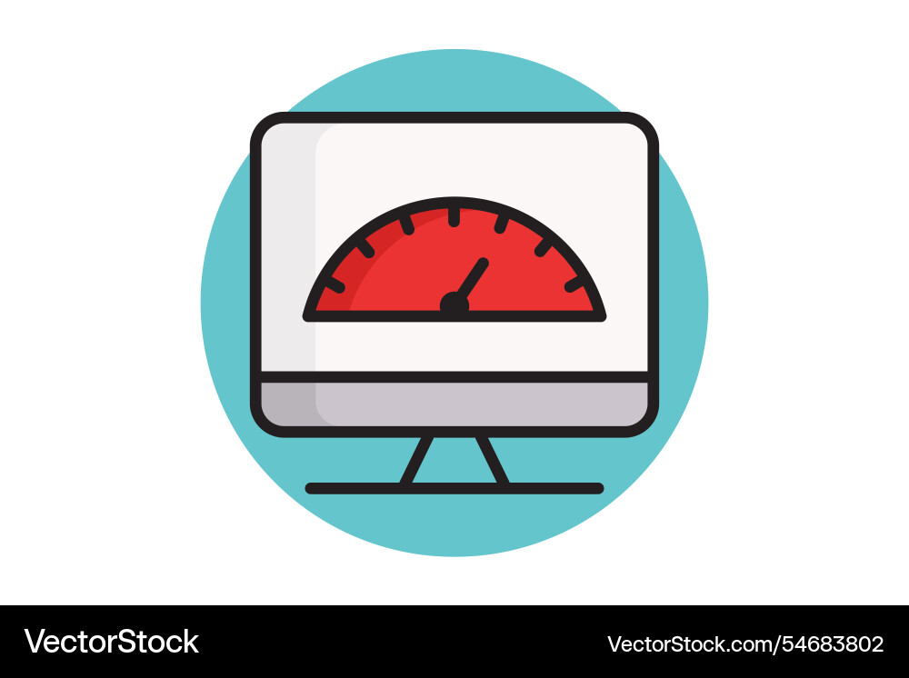 Performance icon colored outline style vector image