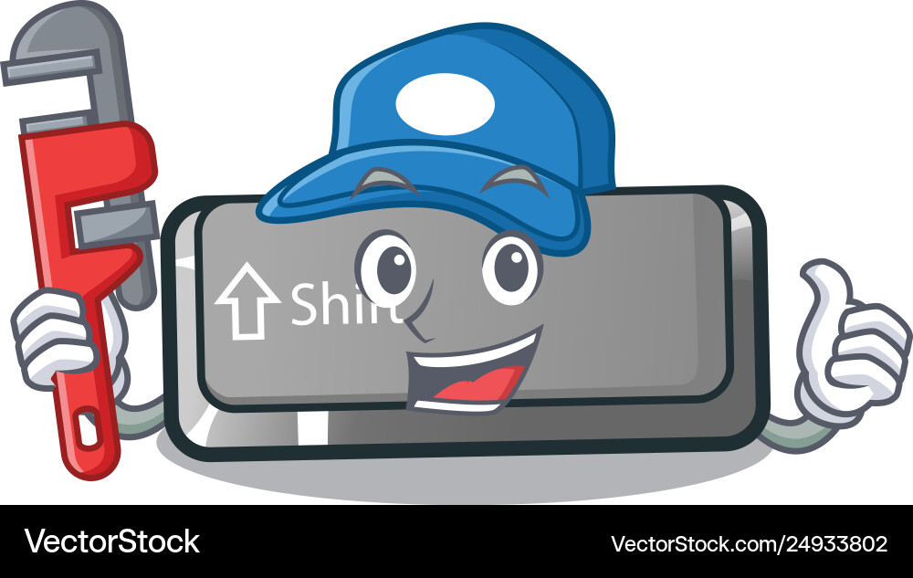 Plumber shift button installed in cartoon game Plumber shift button installed in cartoon game Vector Image