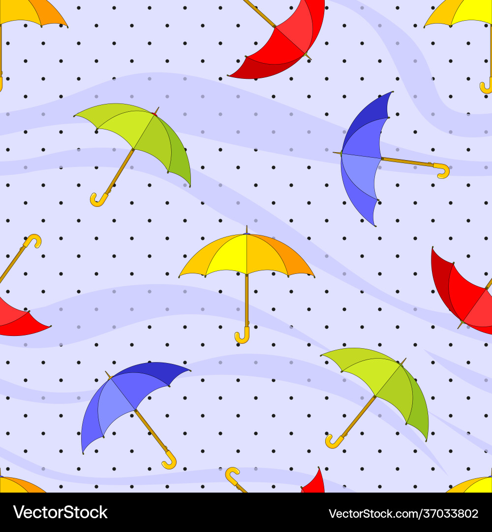 Seamless pattern with colorful umbrellas Vector Image