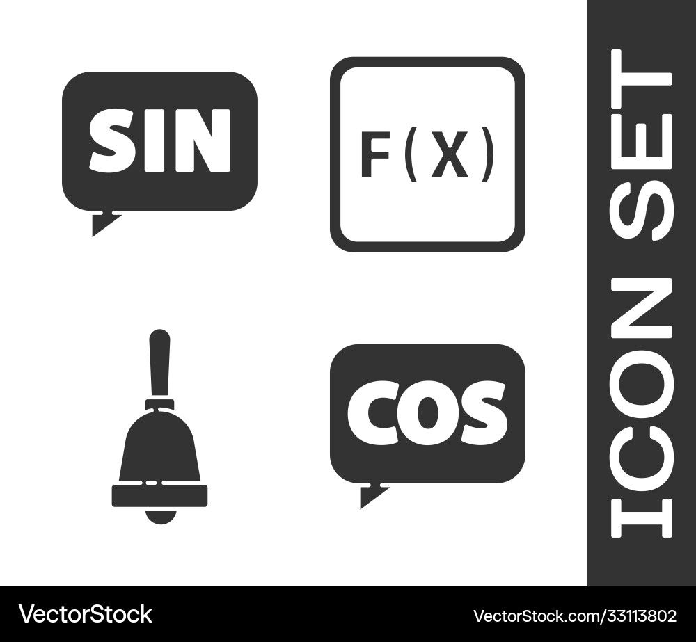 Set mathematics function cosine Set mathematics function cosine vector image