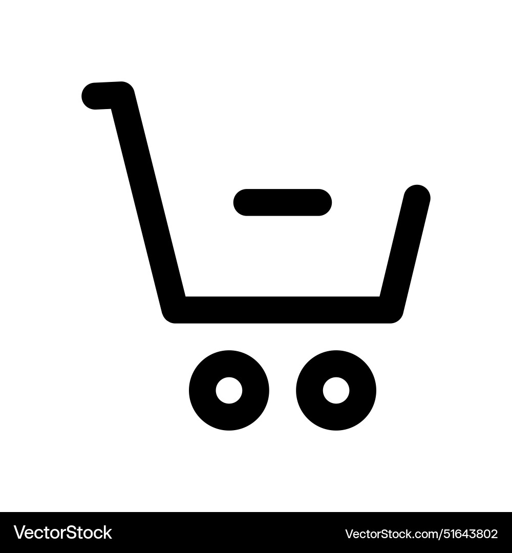 Shopping cart icon with reduce Shopping cart icon with reduce vector image