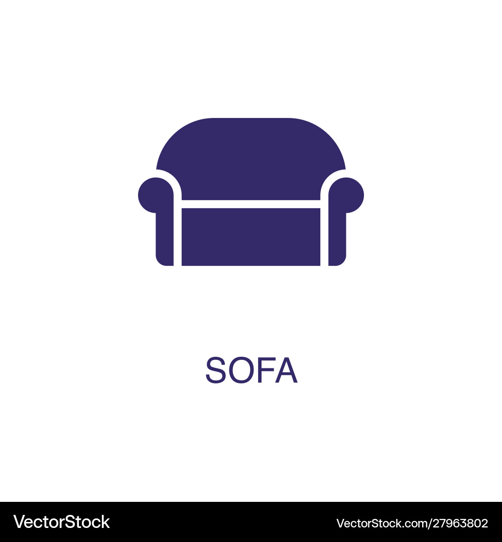 Sofa element in flat simple style on white Vector Image
