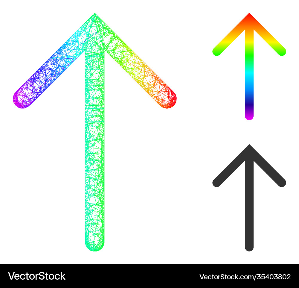 Spectrum network gradient arrow up icon Spectrum network gradient arrow up icon vector image