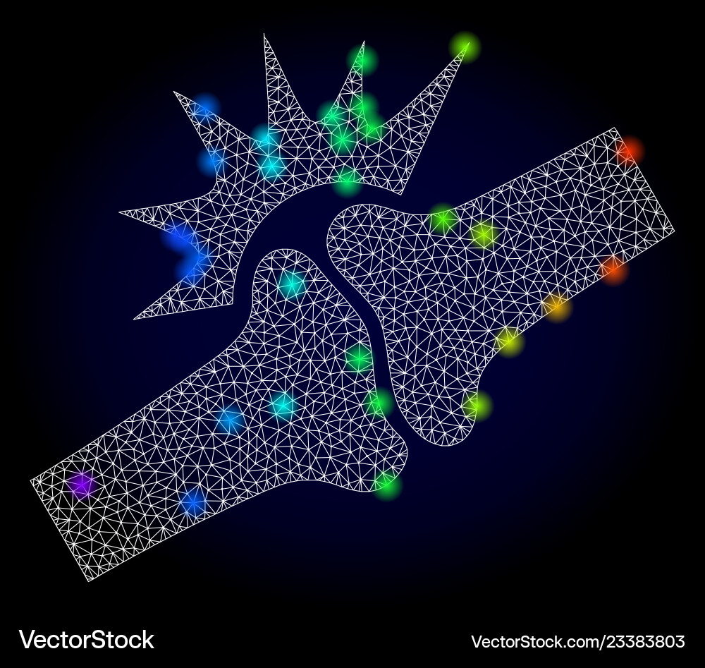 2d mesh bone joint fracture with spectrum 2d mesh bone joint fracture with spectrum vector image