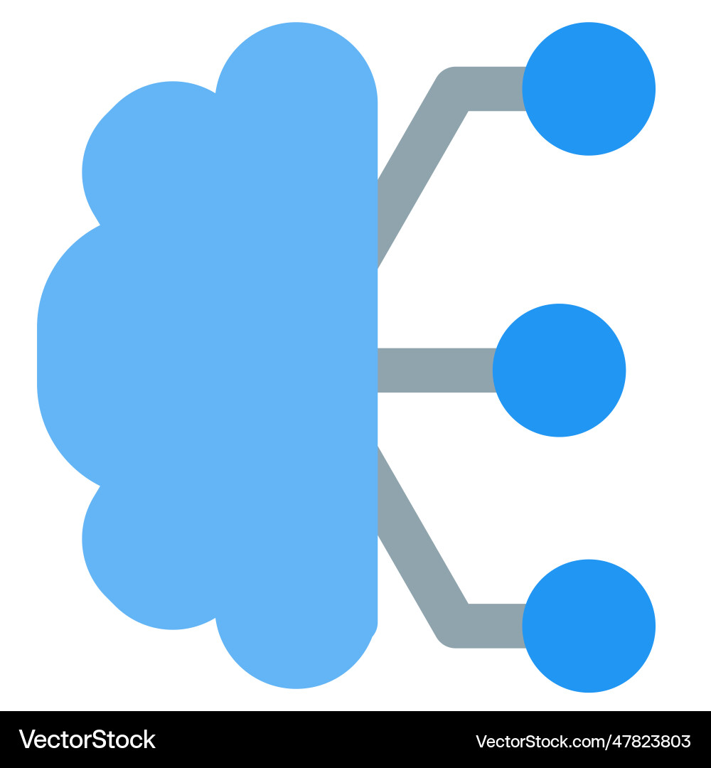 An advanced digital brain network vector image