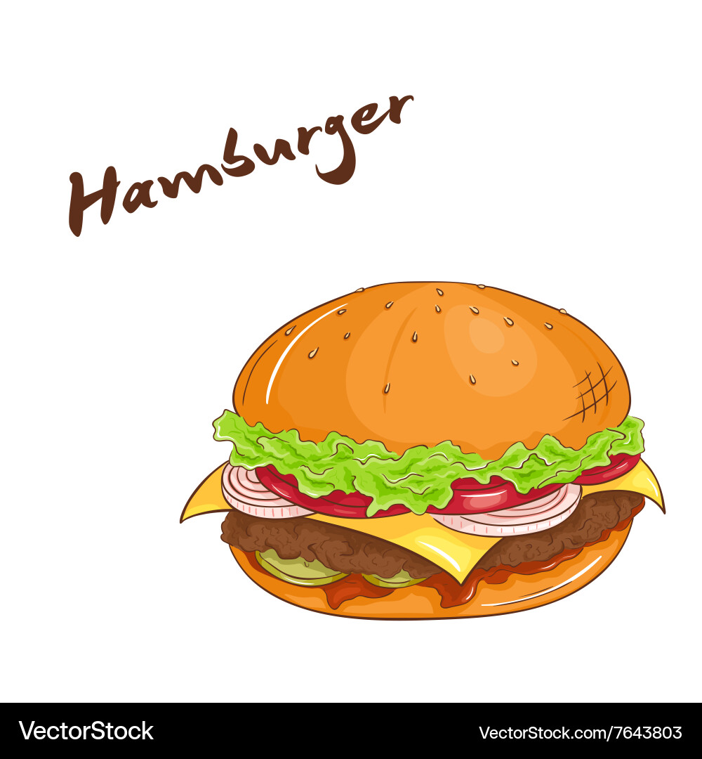 Cartoon Hamburger Illustration Vektorbild