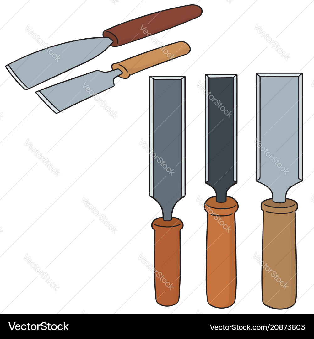 Chisel Set Collection vector image