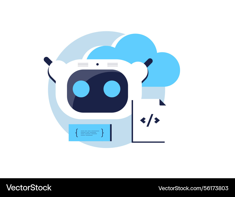 Cloud-based ai training with deep learning vector image