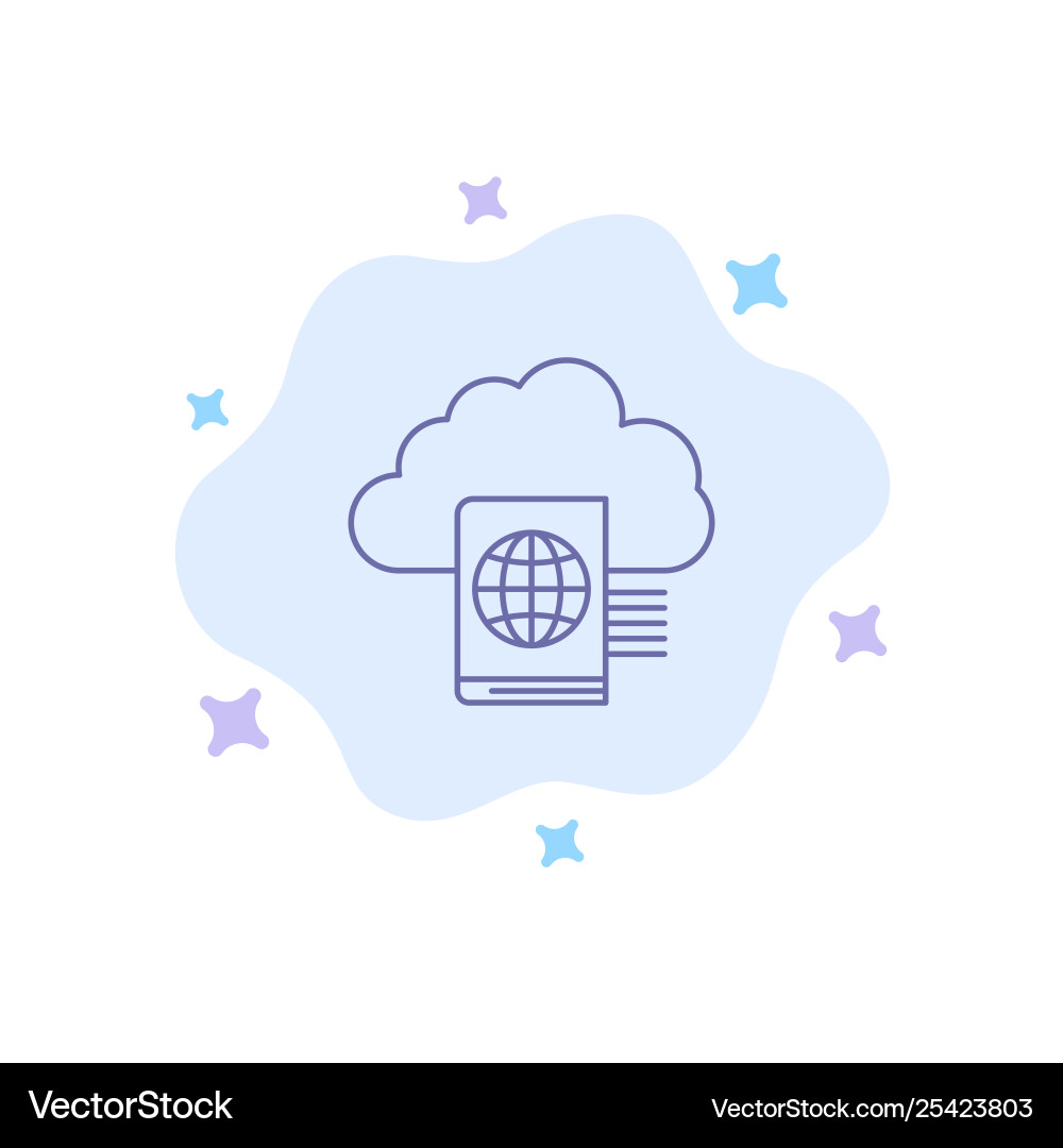 Cloud reading folder upload blue icon on abstract Cloud reading folder upload blue icon on abstract Vector Image