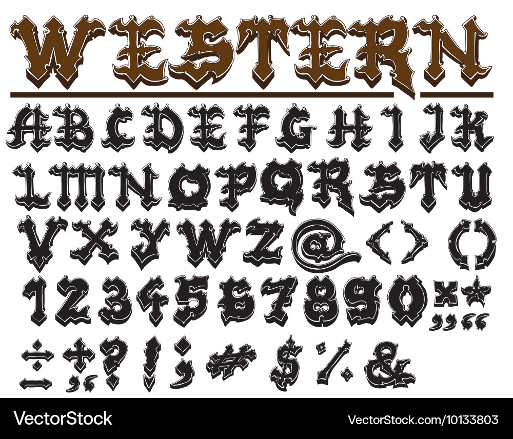 Complete font set vector image