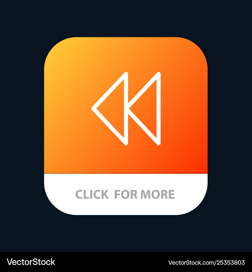 Control media rewind video mobile app button Control media rewind video mobile app button vector image