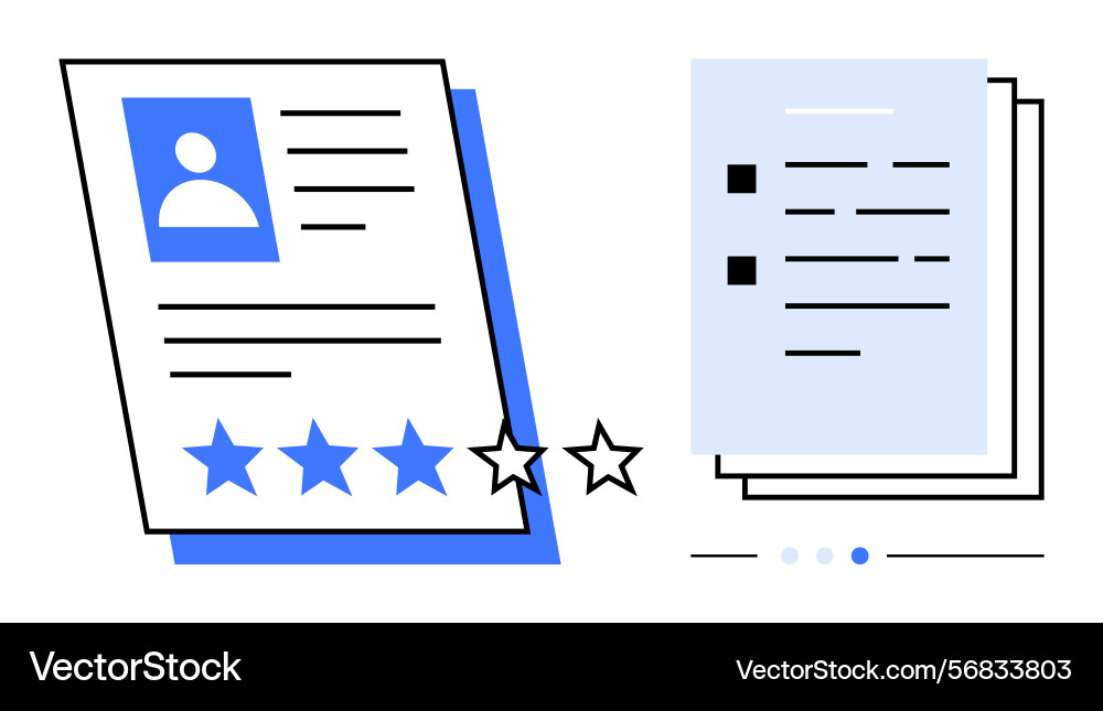 Cv document rating and comparison with checklist Vector Image
