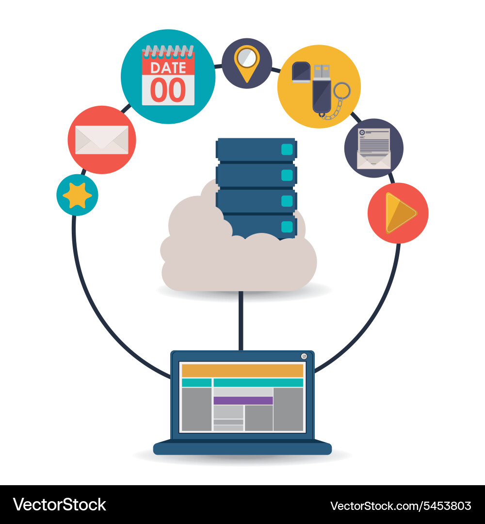 Data base design vector image