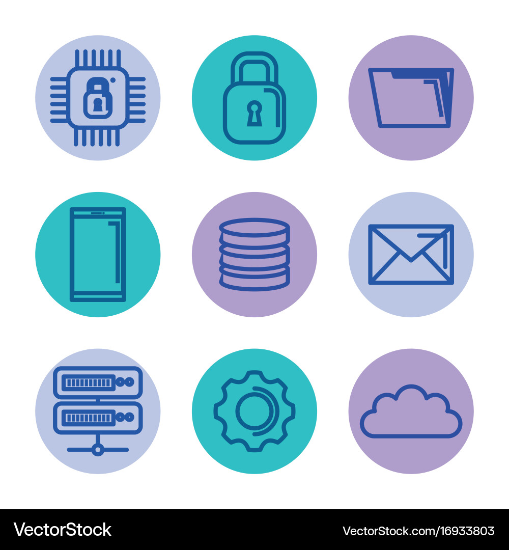 Data center server interface information vector image
