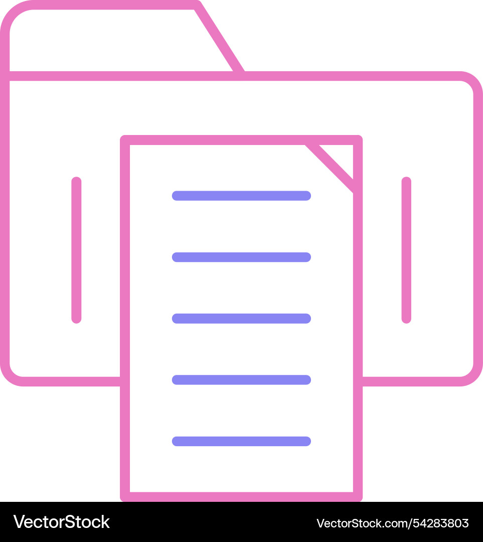 Document line two colour icon vector image