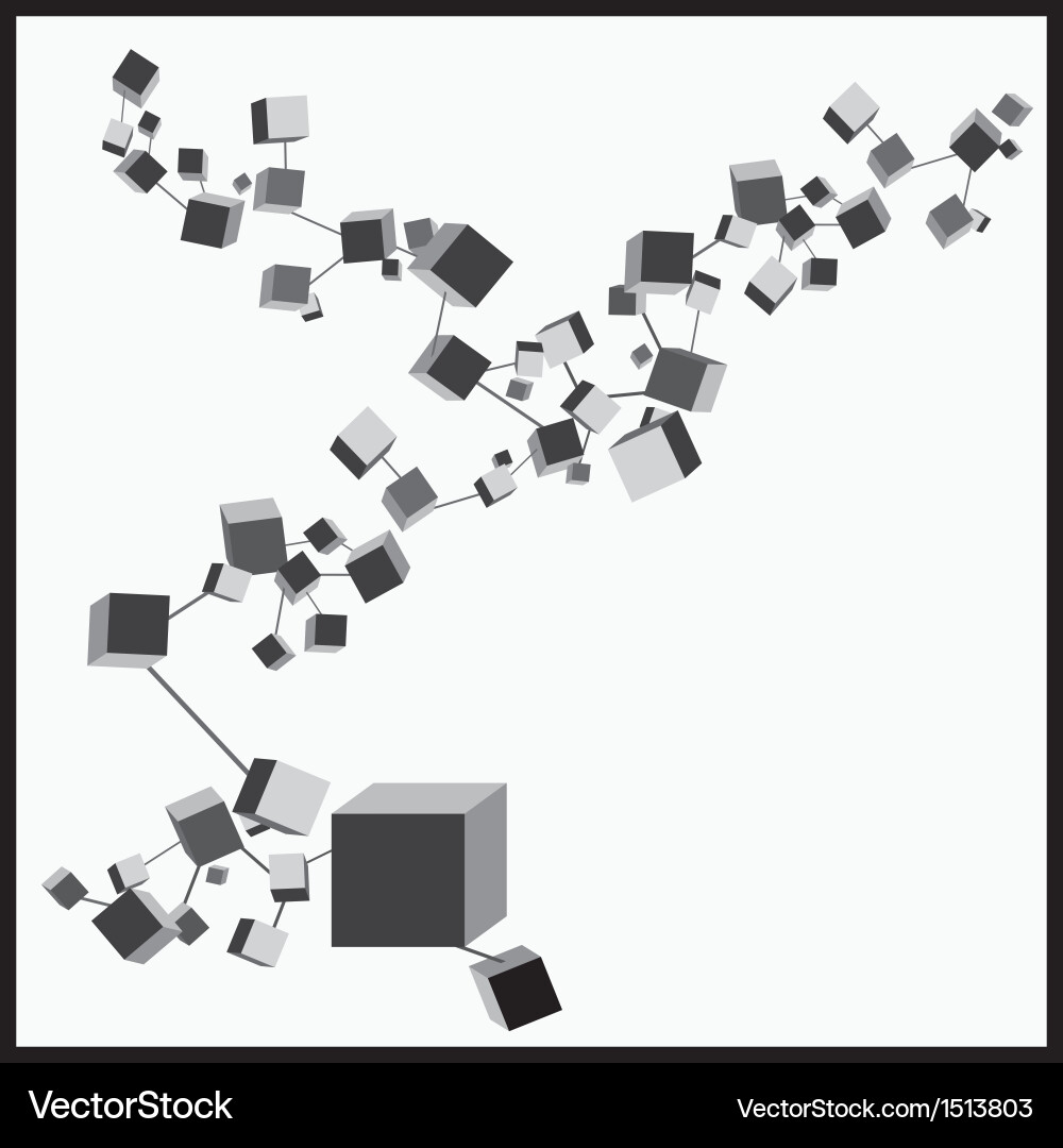 Dynamic Geometric Cube Background vector image
