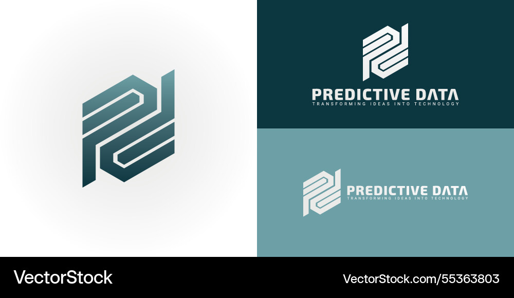 Dynamic logo design features the initials pd vector image