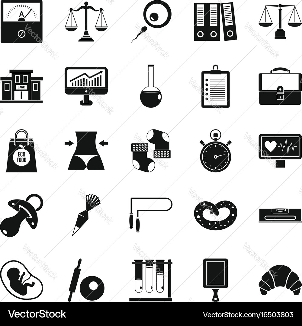 Estimation icons set simple style Vector Image