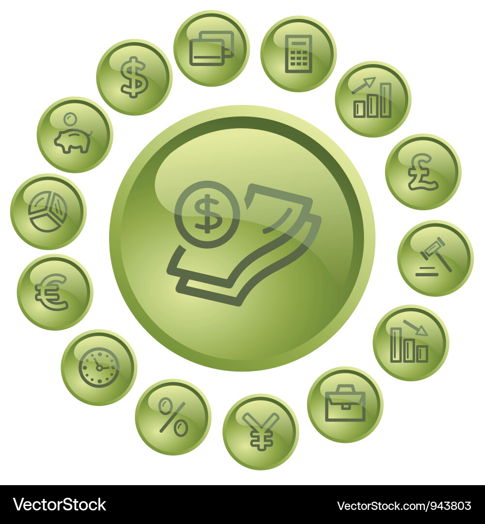 Finance buttons Vector Image