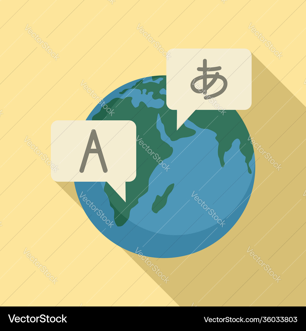 Global foreign language icon flat style Vector Image
