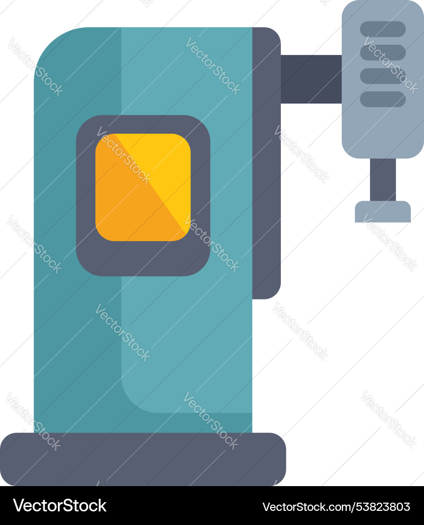 Industrial robot operating with arm extended vector image