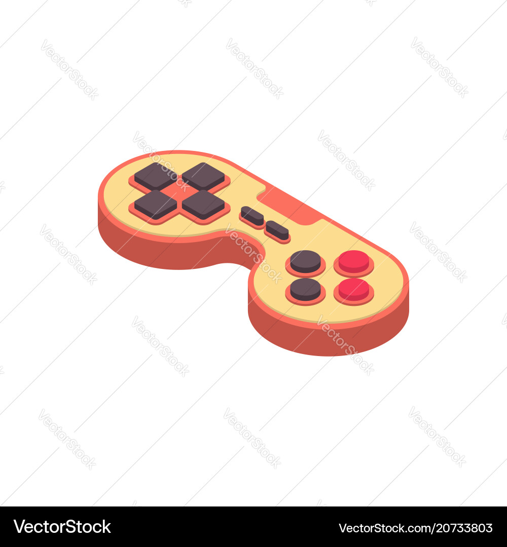 Joystick retro isometry isolated gamepad game Joystick retro isometry isolated gamepad game vector image