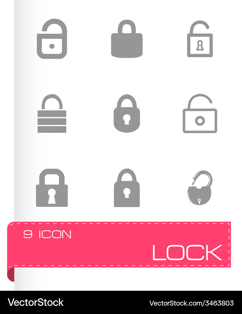Lock icon set vector image